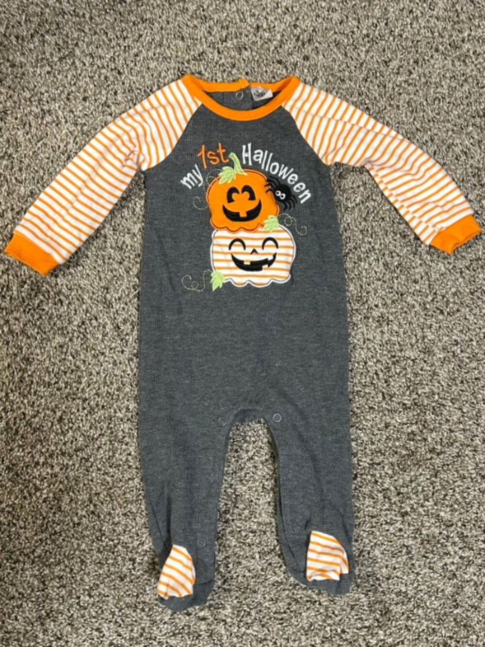 Baby Essentials 6mo "My First Halloween" Onesie Unisex EUC Button Closure